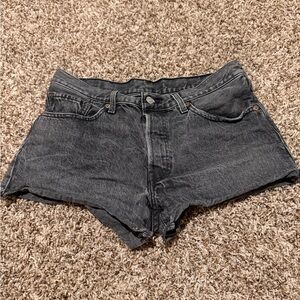 Levi's Women's Black Washed Denim Cutoff Shorts